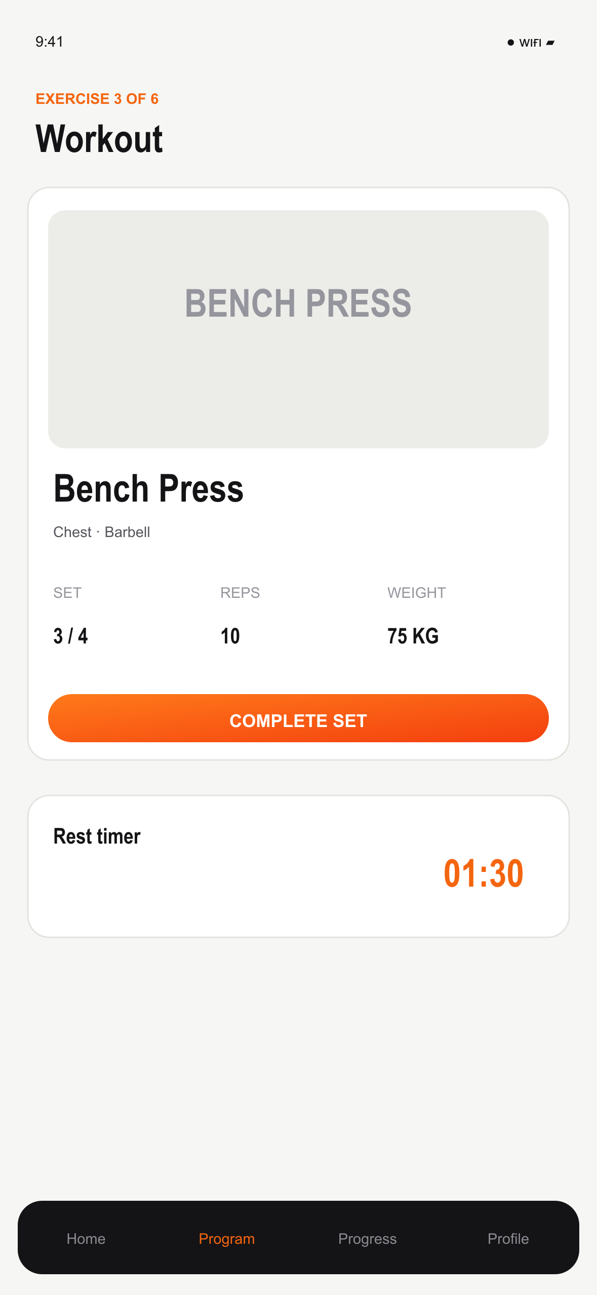 MemberFit workout light mode
